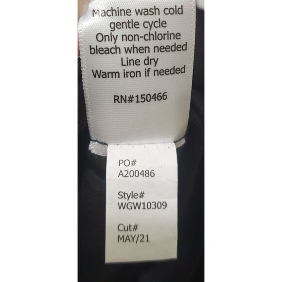 41 Hawthorn Women's Black Drape Front Blouse With Ribbon Tie Neck Sheer Front - Picture 8 of 11